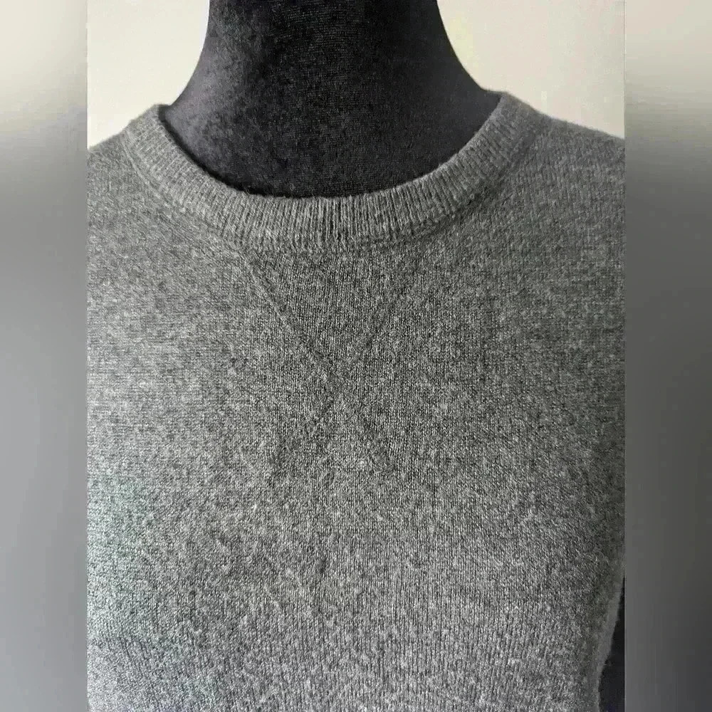 Sweet Romeo Gray Woven Long Sleeve Crew Neck Blouse